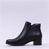 Remonte Block Heel Twin Zip Ankle Boot - Black Leather